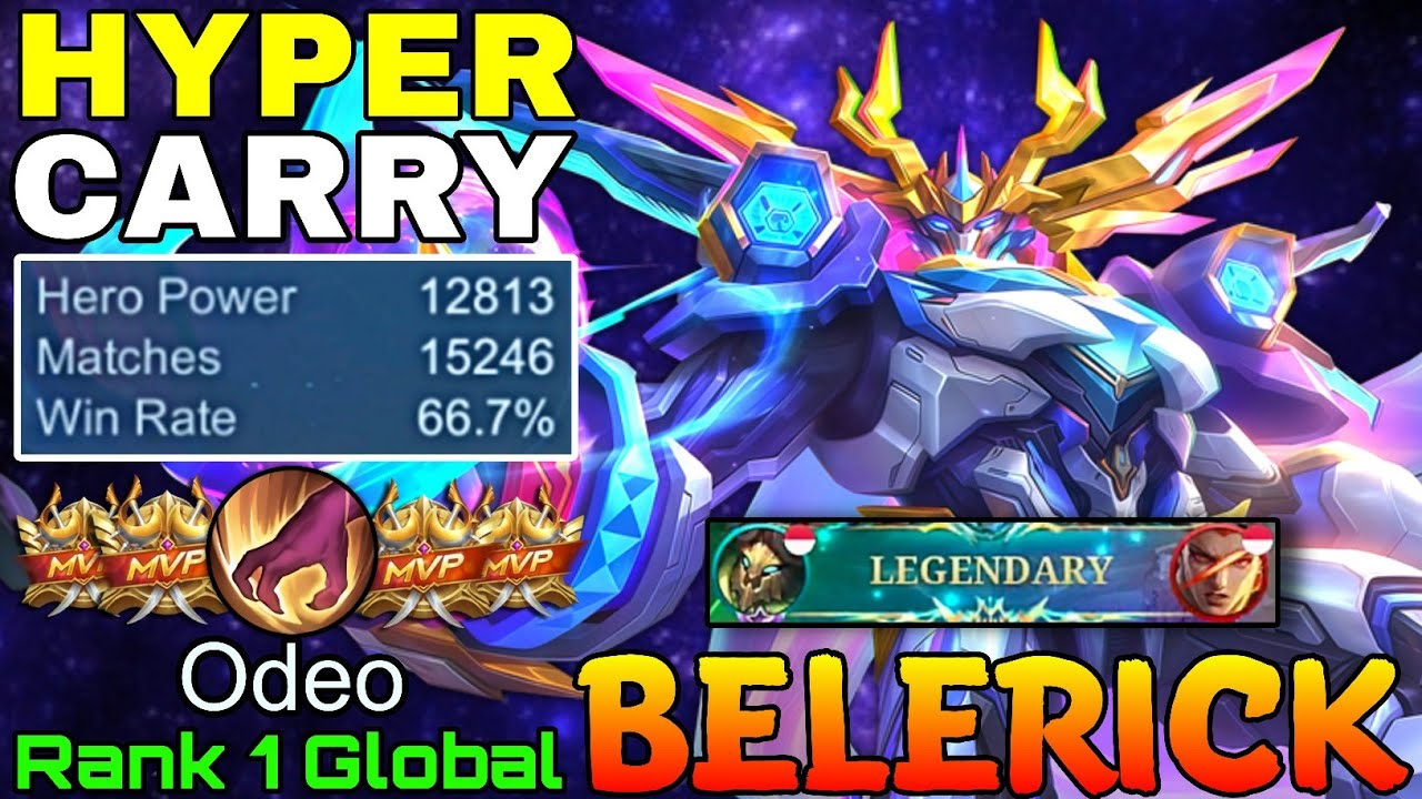 Jungler Belerick Insane 15,200+ Matches - Top 1 Global Belerick by Odeo - Mobile Legends
