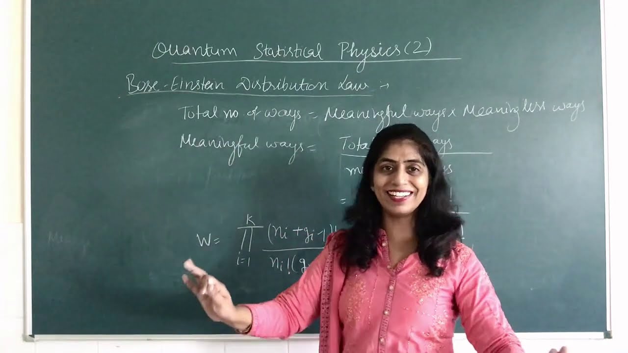 Quantum Statistical Physics 2:SP3/Bose-Einstein Distribution Law: Dr. Divya Jyoti