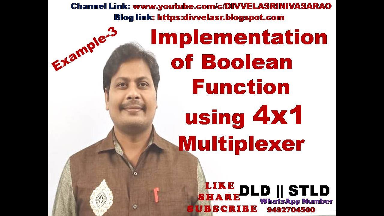Implementation of Boolean Function using Multiplexers(4x1) || Boolean function using MUX  | STLD |