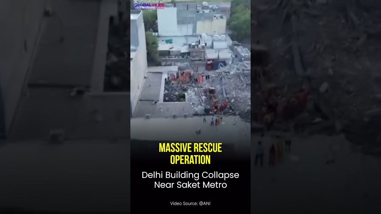 Saket Metro Area Shocker! Building Collapse Traps People #DelhiBuildingCollapse #SaketMetro #tgh
