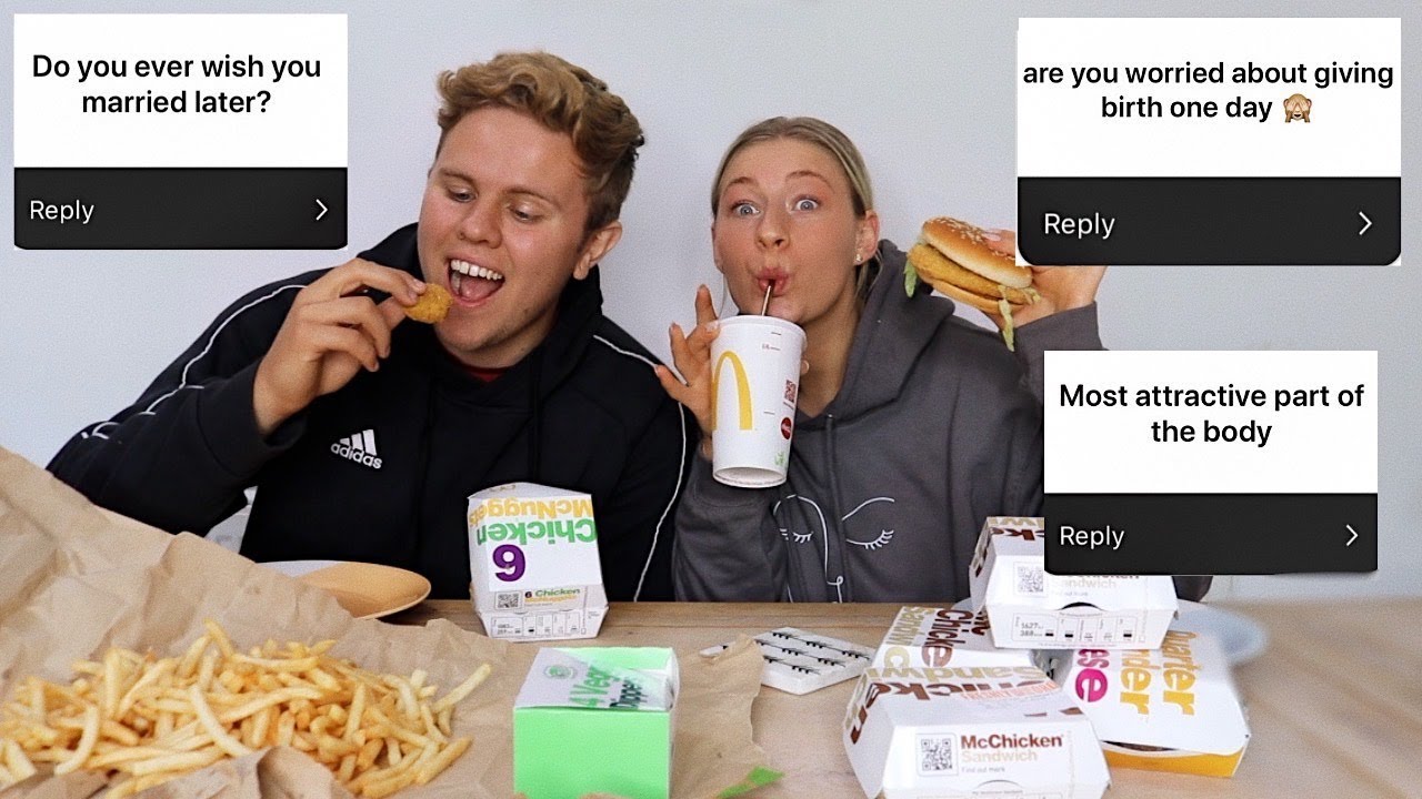 MCDONALDS MUKBANG + PERSONAL Q&A | James and Carys