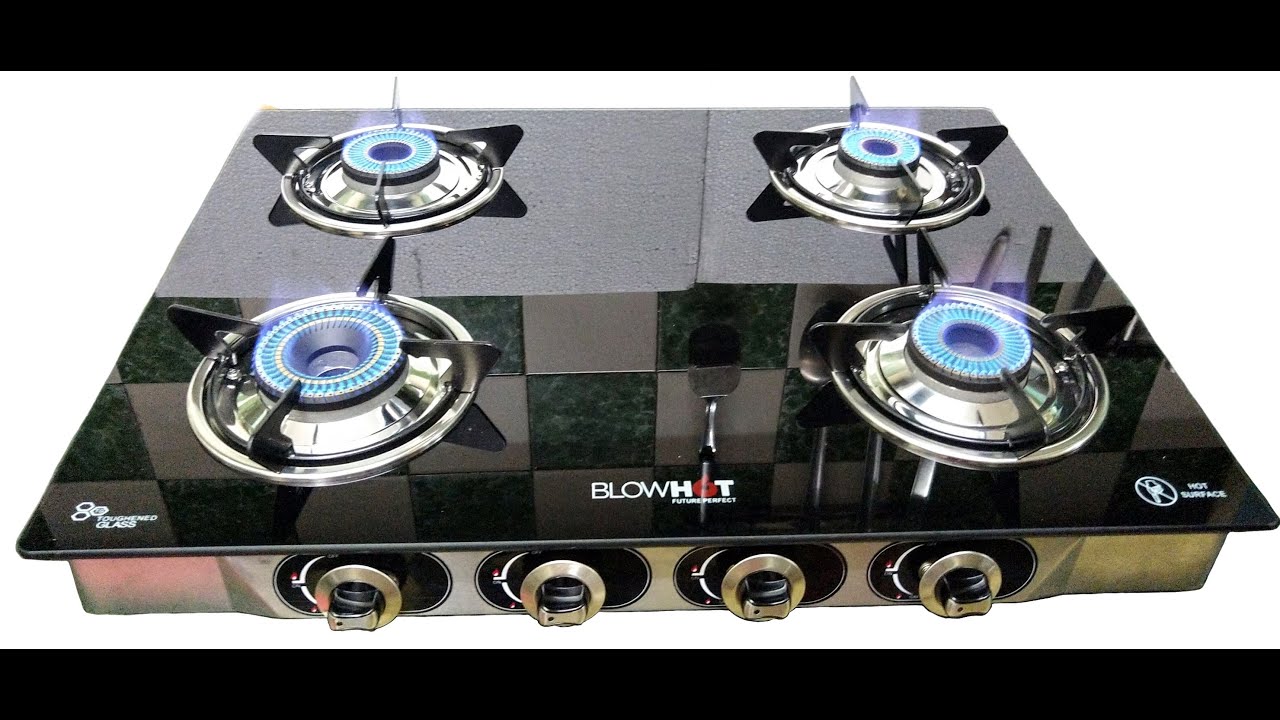 4 Burner Auto Ignition Gas Stove Review | Glasstop Auto Ignition Gas Stove | Gas Stove Demo & Review