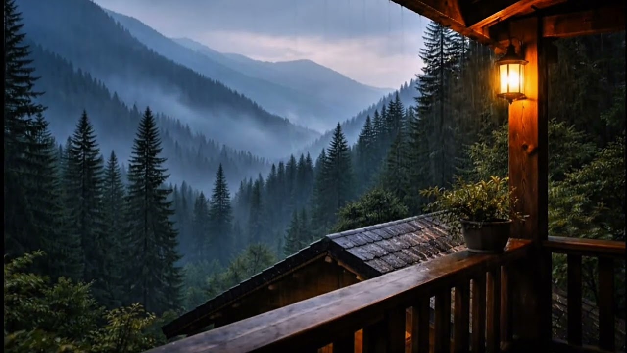 Heavy Rain in the Forest Cabin 🌲 Ultimate Relaxing Ambience