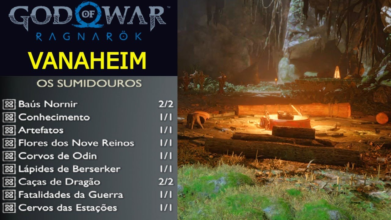 Os Sumidouros - Vanaheim - God of War Ragnarok - Todos os colecionáveis.
