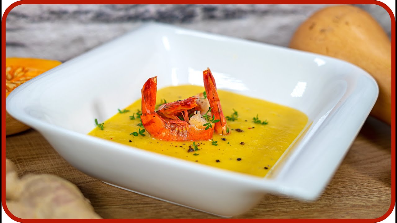 Hokkaido macht jeder | Butternut Kürbis Suppe mit Garnelen