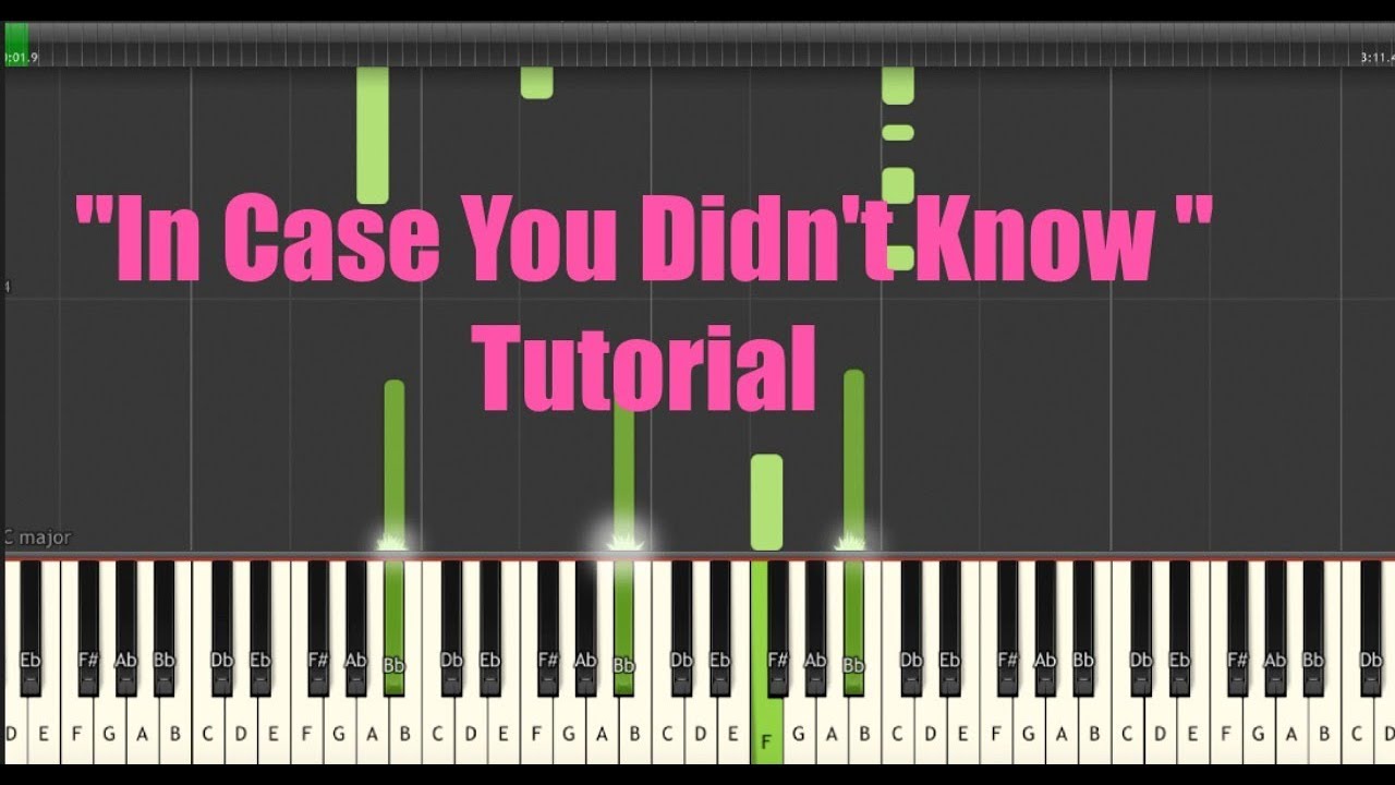Brett Young- In Case You Didn't Know (Piano Tutorial) w/Sheet Music