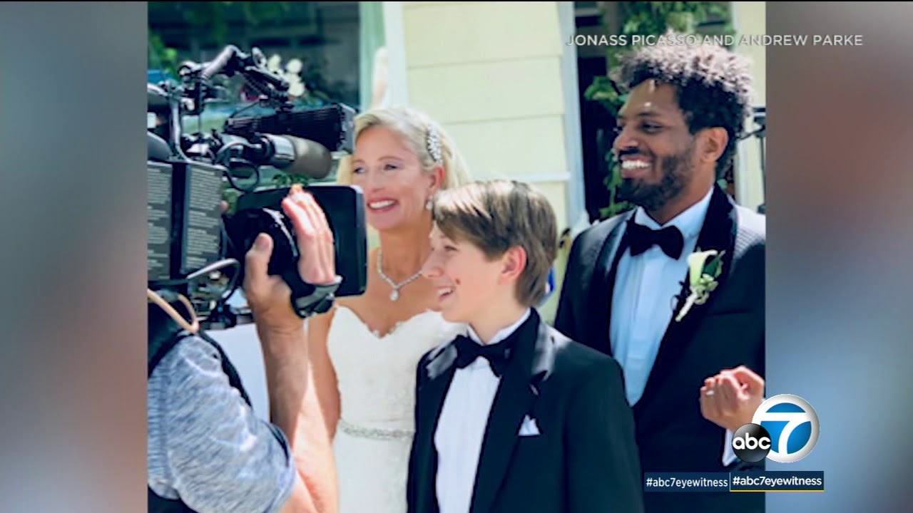 Newly married couple joins Los Angeles protests after wedding