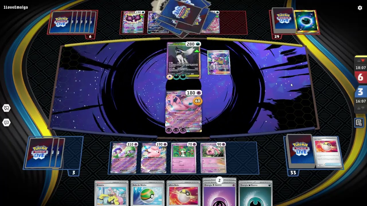 Absol com 1844 de ranking no PTCG Live