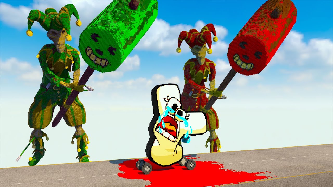 Тестирование Cry Alphabet Lore Cars против Clowns в Teardown