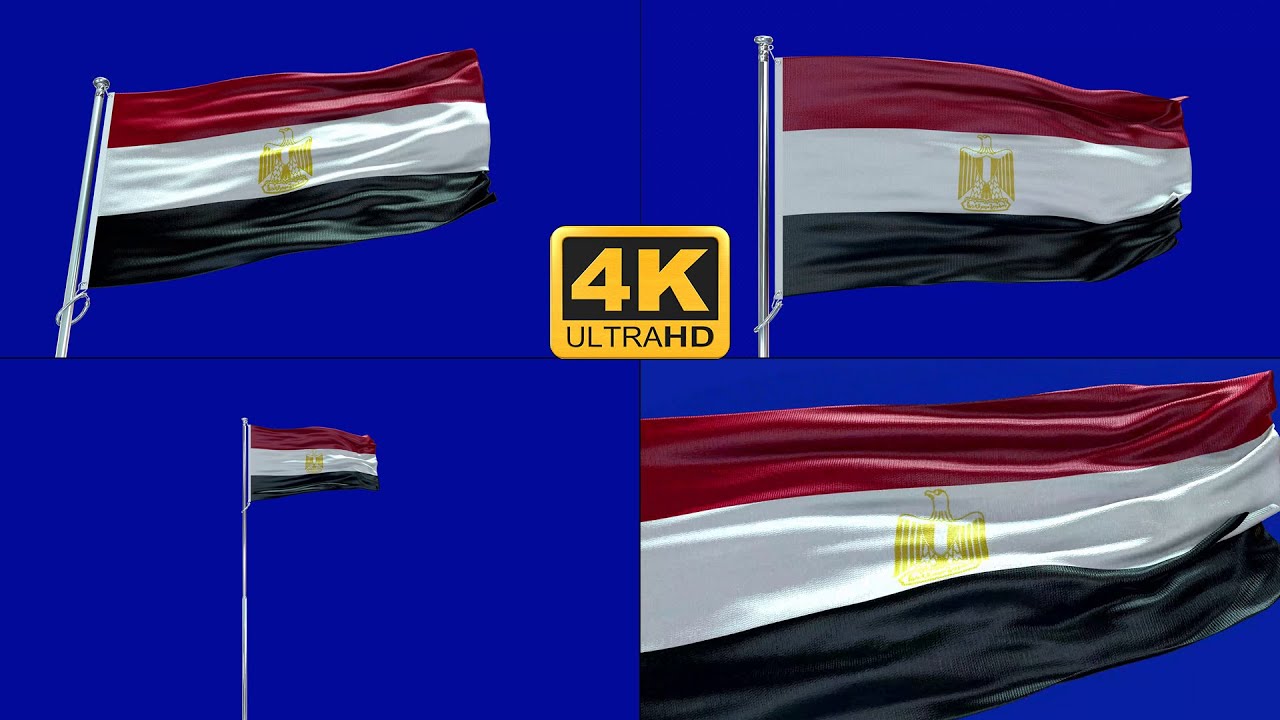 Egypt flag green screen 4k