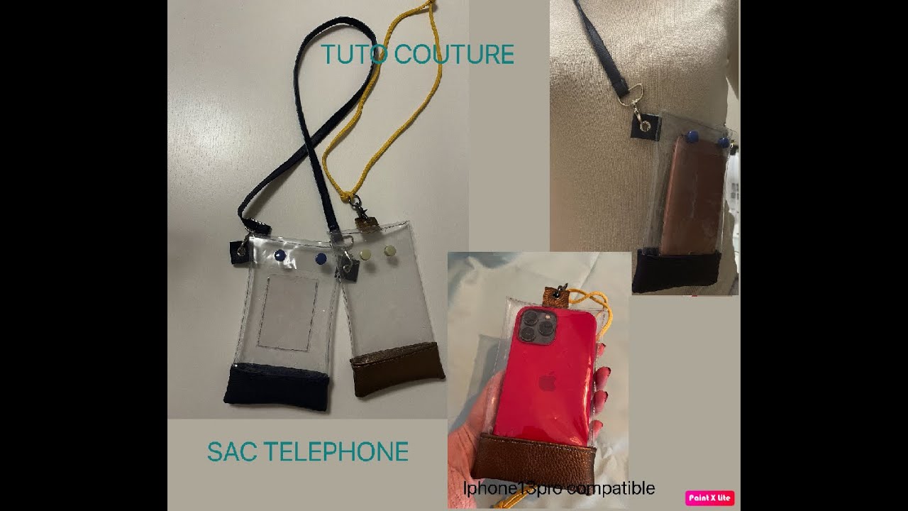 Tuto couture DIY : Le sac téléphone transparent et similicuir