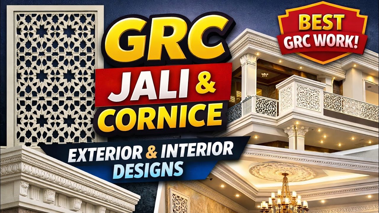 FRP Jali Design | Modern Front Elevation FRP Jali | ASR GRC & Engineering