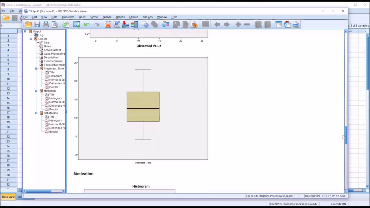Testing the Assumptions for Partial Correlation in SPSS