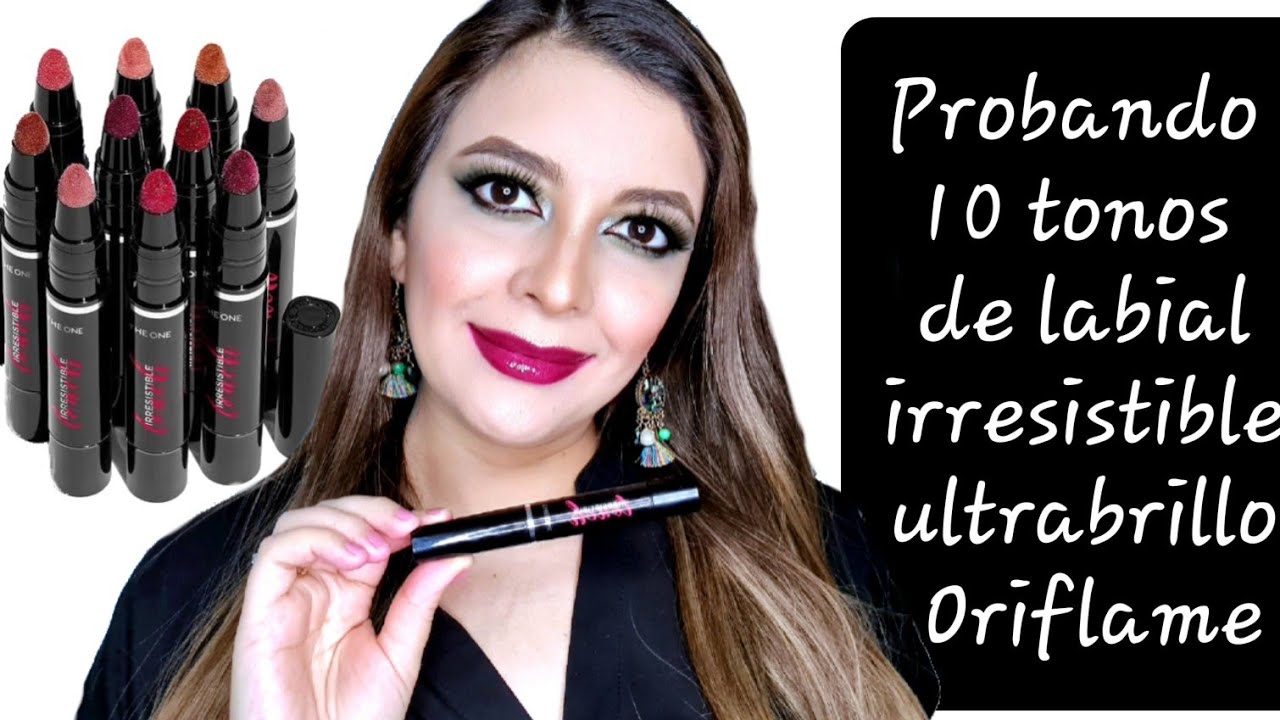 Probando los 10 tonos de labial irresistible ultrabrillo Oriflame💋