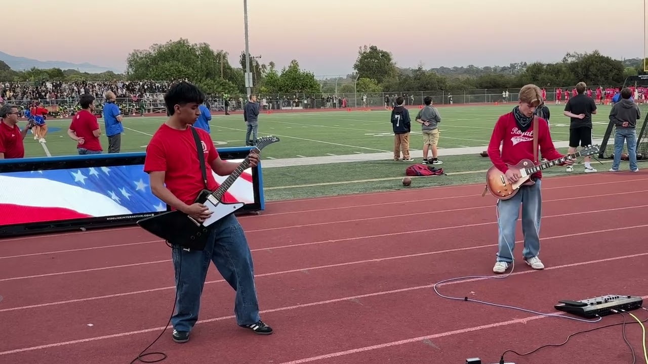 National Anthem on two electric guitars. Performed by Aaron White and Jay Sanchez.