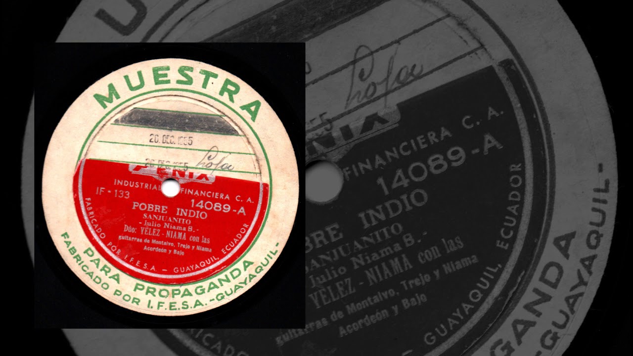 SANJUANITO Dúo Vélez Niama - Pobre Indio (78 RPM Shellac 195?)