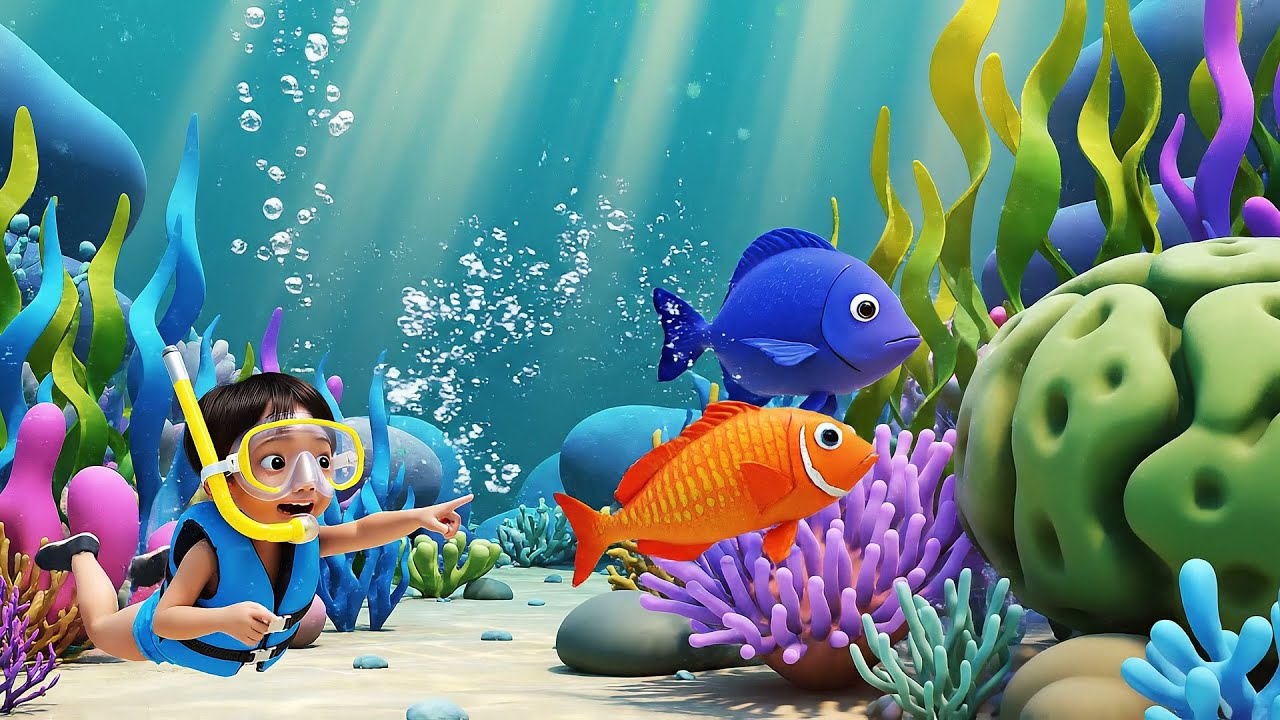 Six Little Fish Swim Swim Swim | Nursery Rhymes for Kids & Baby Songs