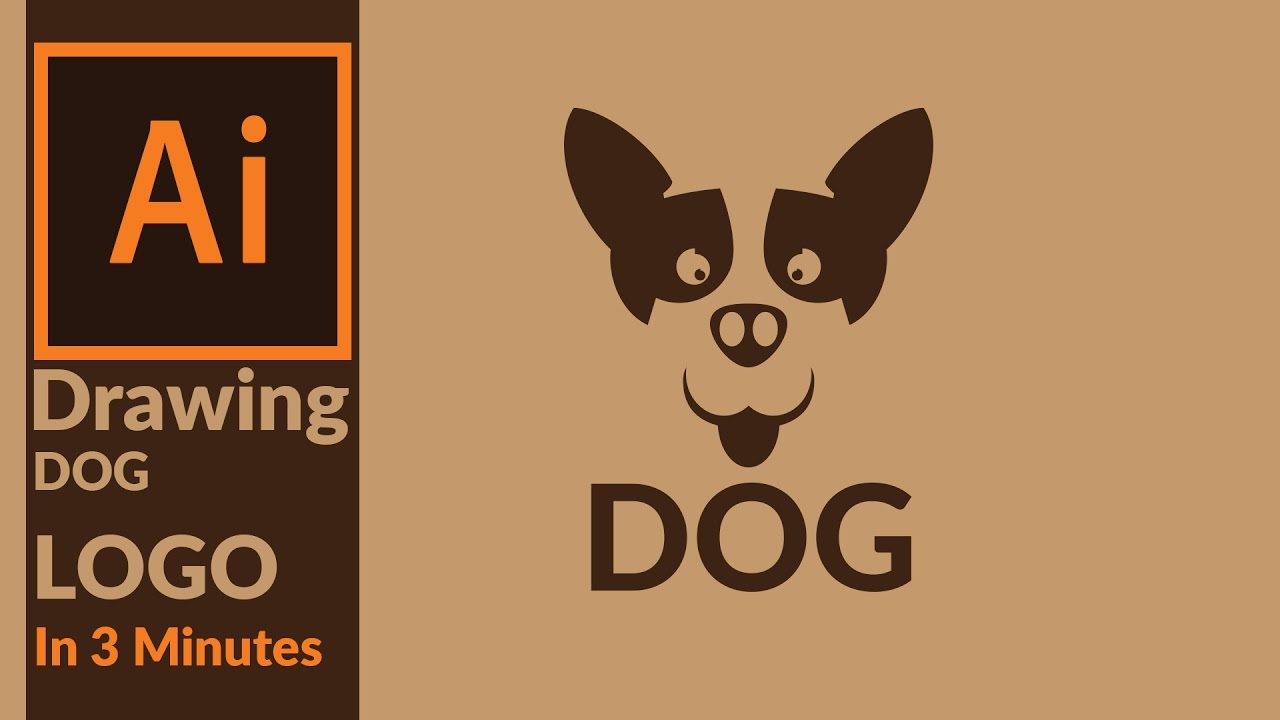How to Draw a Dog Logo in 3 Minutes in adobe illustrator - (Brand Identity Creation 01 )