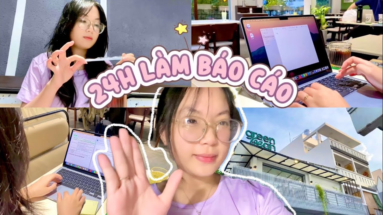 24H LÀM BÁO CÁO THỰC TẬP *trễ deadline* // 4 bước làm báo cáo của mình // Thien Ai