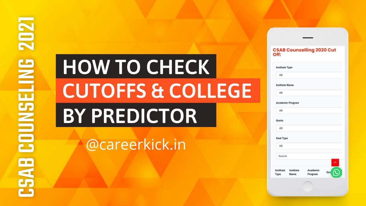 All About Csab Counselling 2021 | JEE main College Predictor | government college at low percentile
