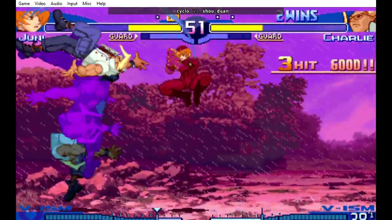 fightcade street fighter alpha 3 - cyclo (V Juni) - shou_duan (V Charlie)