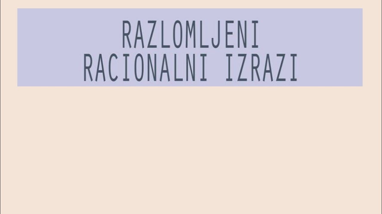 Kako razlikovati algebarske razlomke od polinoma?