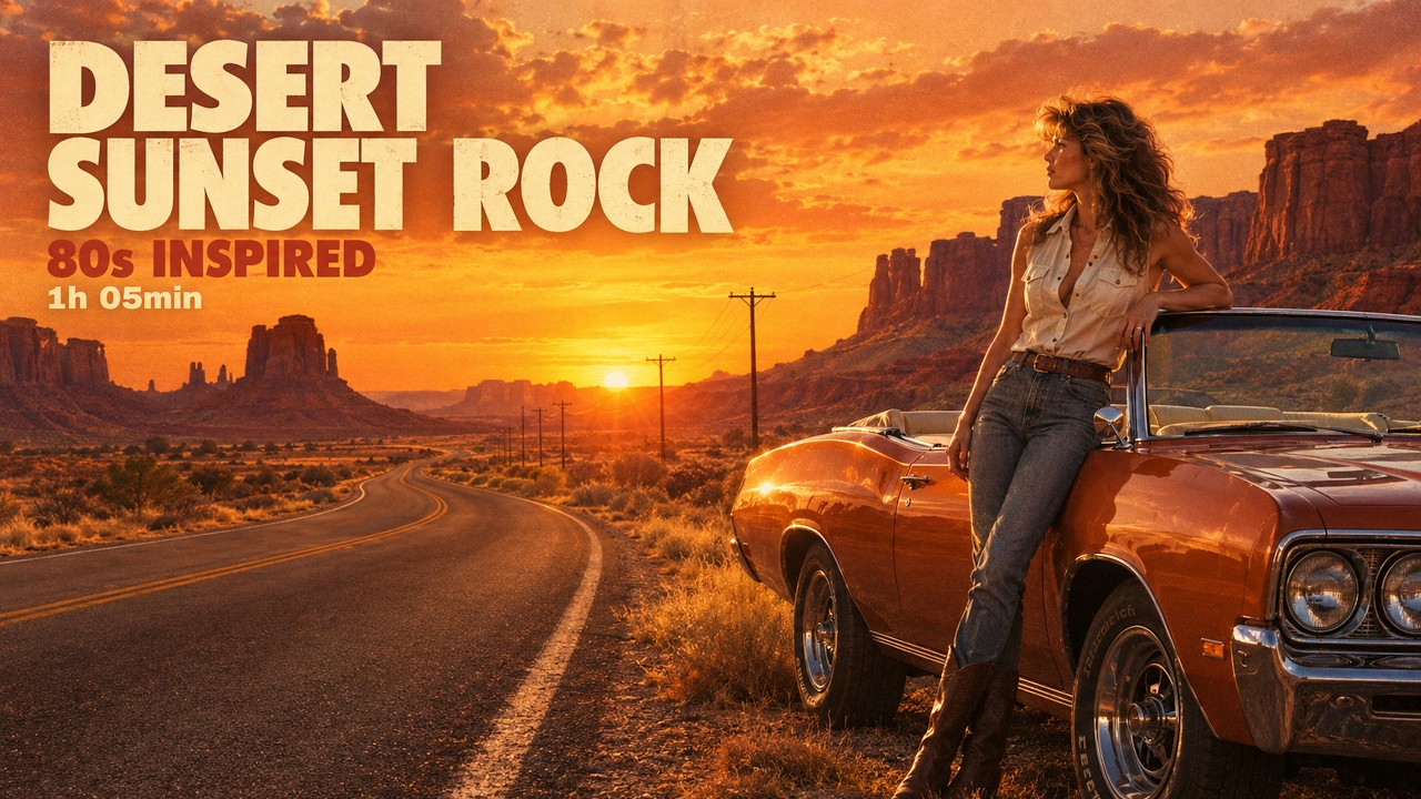 Desert Sunset Rock 🌵 80s-Inspired Music for the Open Highway