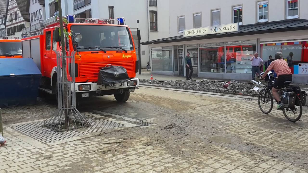 Künzelsau Hohenlohe Unwetter und die fleißigen Helfer