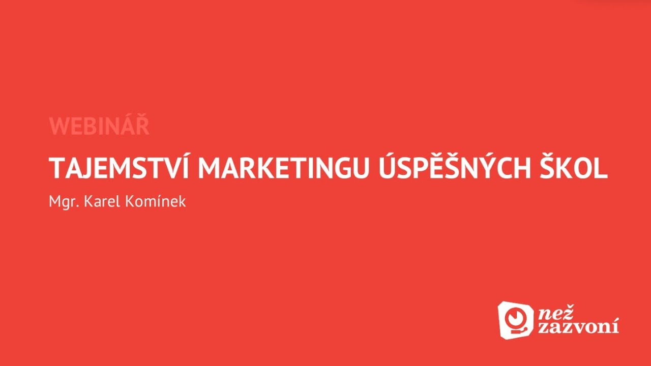 Webinář ZDARMA: Tajemství marketingu úspěšných škol