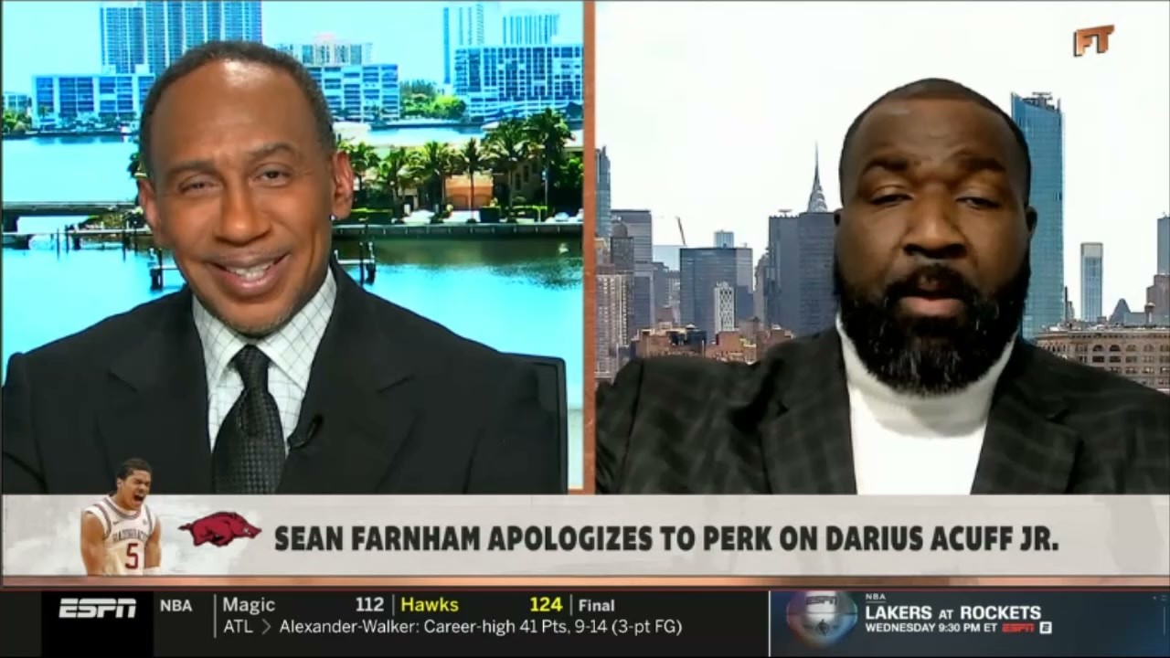 FIRST TAKE | Stephen A. breaks silence on Sean Farnham apologizes to Perk about Darius Acuff Jr.