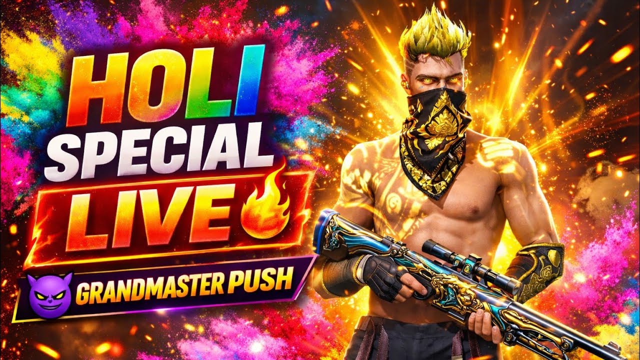 🎨 Holi Dhamaka Free Fire LIVE 💥 | Headshot Only Challenge | Join Now