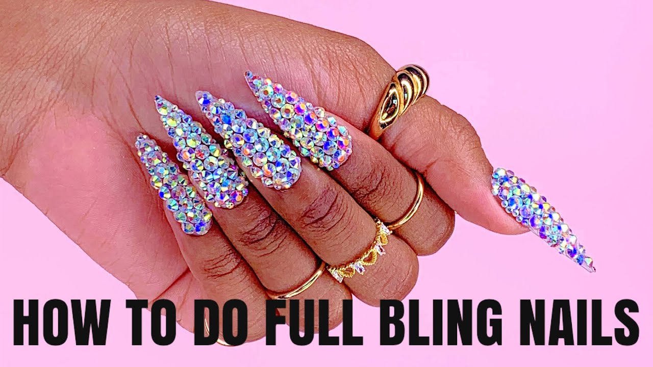 How to do FULL bling nails // Jasmine Lorraine