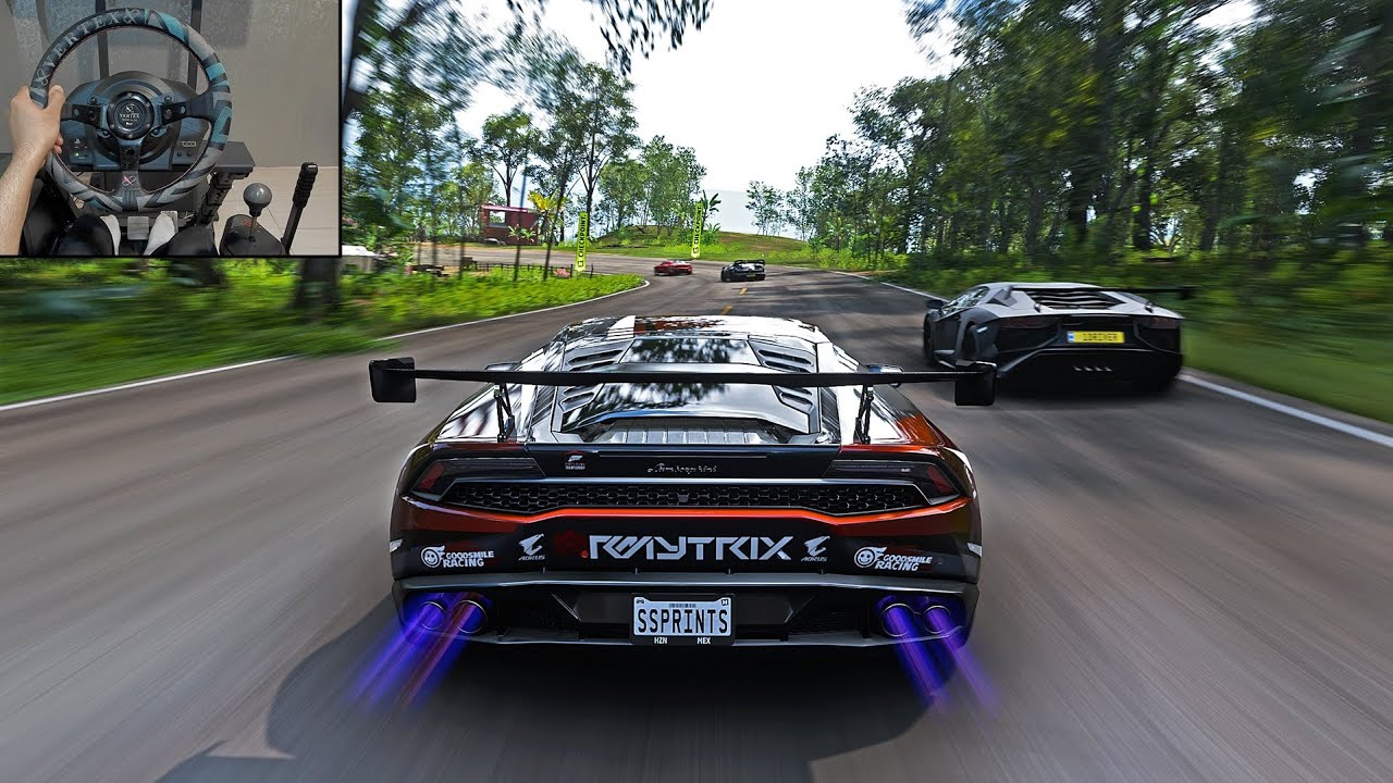 1200HP Lamborghini Huracan Goliath Race | Forza Horizon 5 Steering Wheel Gameplay