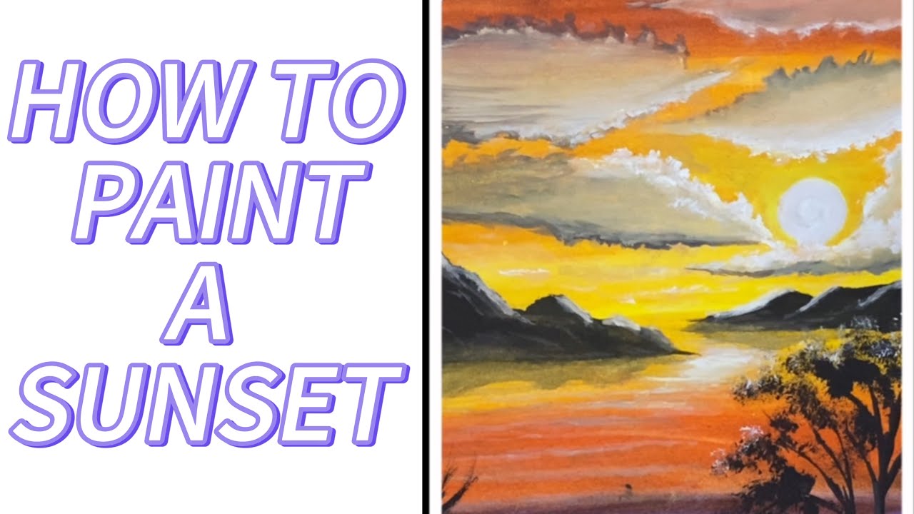 How to paint a sunset using water color