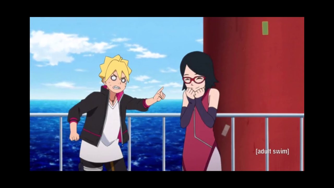 Sarada Flirts with Boruto on Boat ( English Dub - EP 24 ) Boruto X Sarada Moments