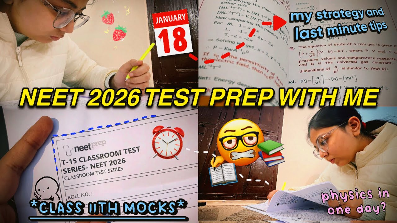NEET 2026 mock test prep with me in *24 hour* 🖇️🌻 class 11th mocks+last minute tips and strategy 