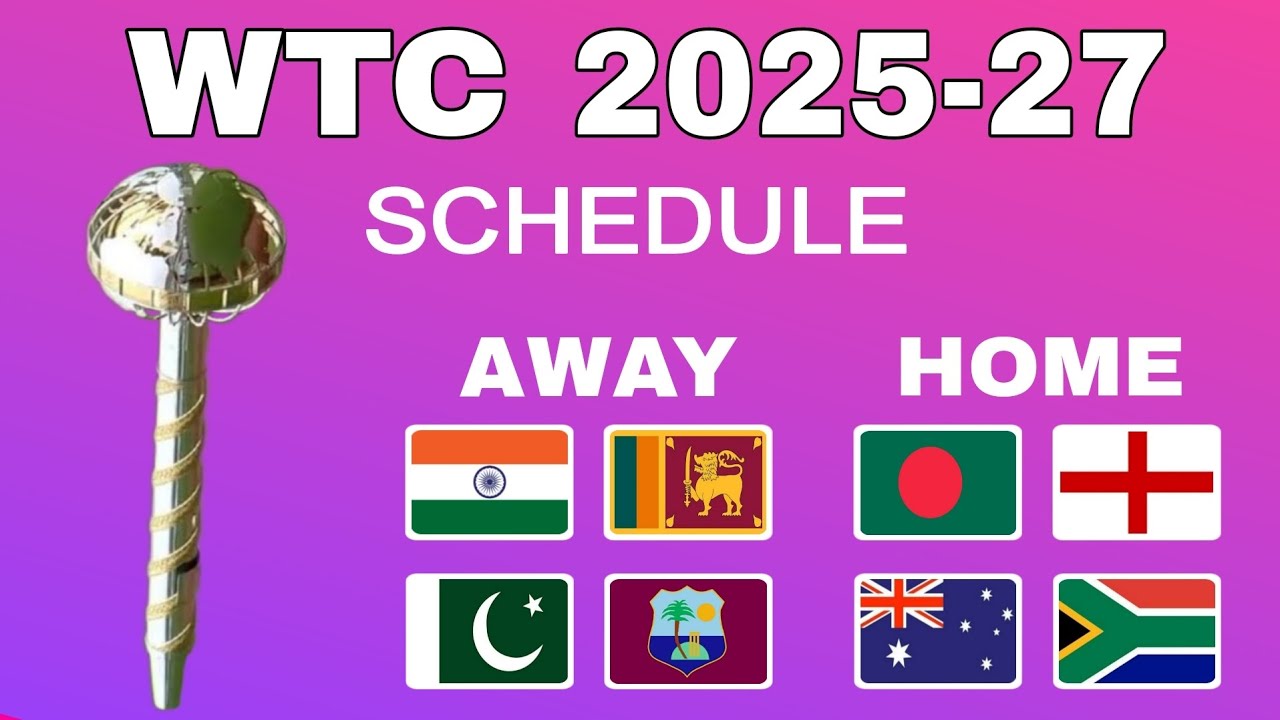 WTC  2025 - 2027  Schedule | Full Schedule of World Test Championship