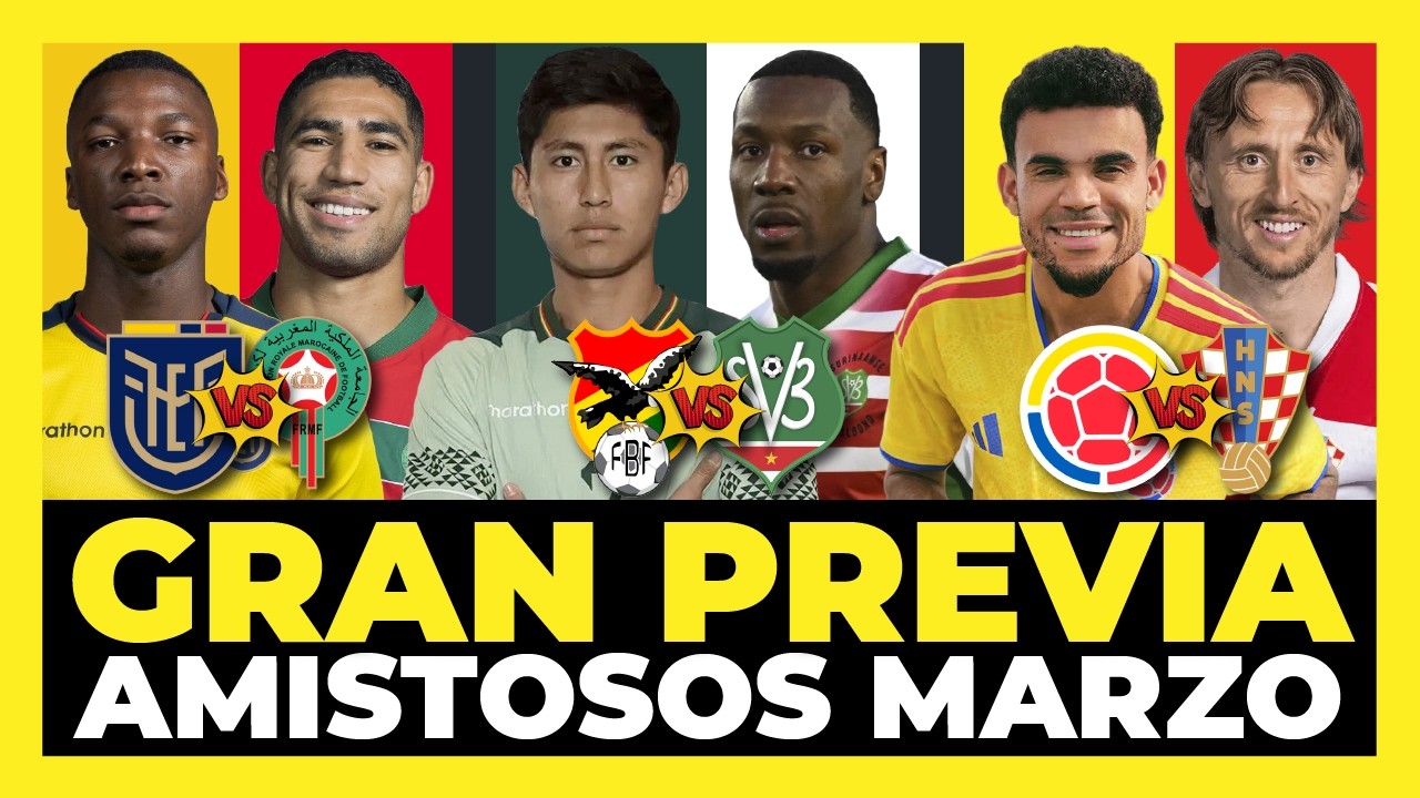 Previa Amistosos y Repechaje de Marzo Conmebol Mundial 2026 🇦🇷🇪🇨🇨🇴🇺🇾🇧🇷🇵🇾🇧🇴🏆