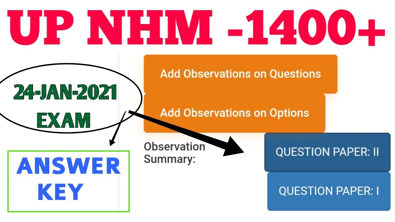 UP NHM - 1400+ POSTS - ANSWER KEY जारी - ऐसे करो DOWNLOAD-COMMENT YOUR EXPECTED MARKS WITH CATEGORY?