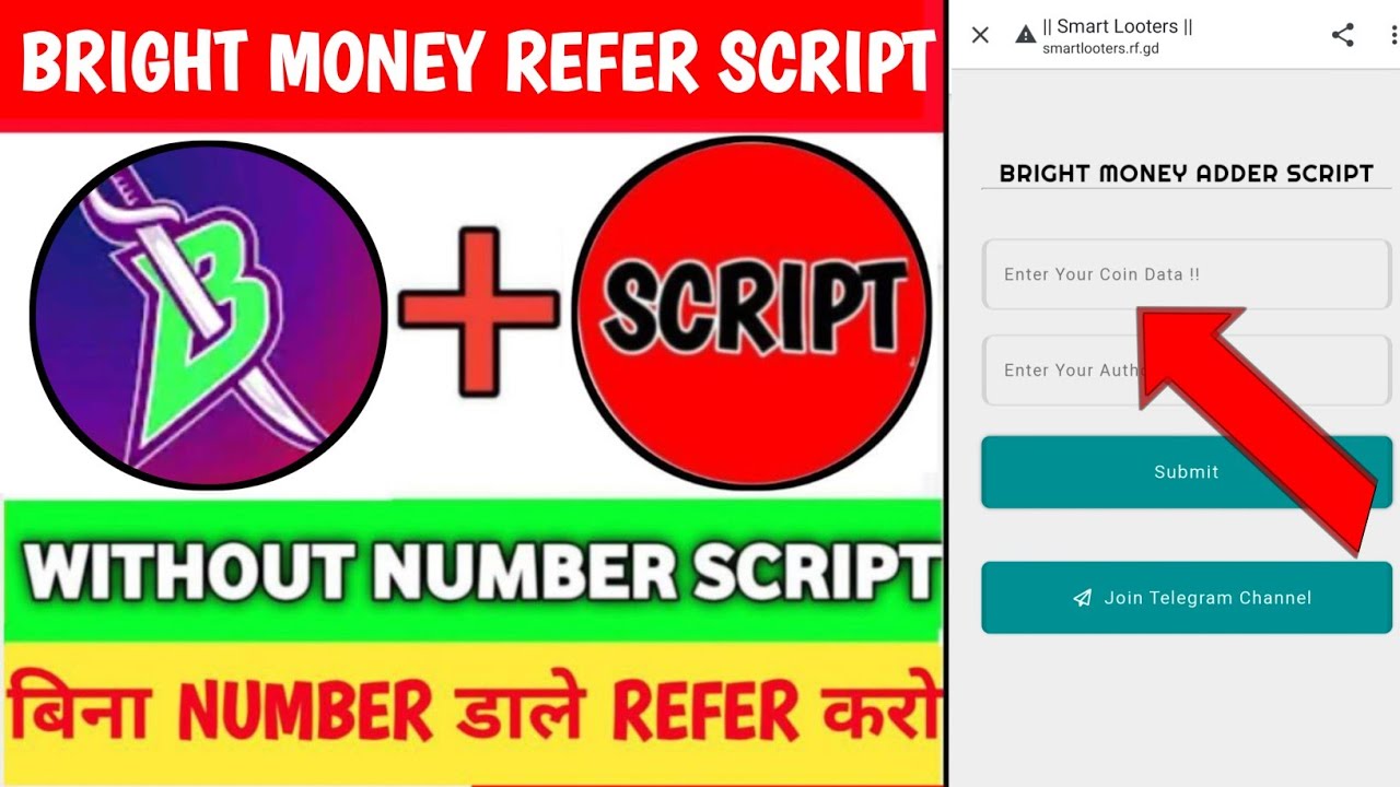 Bright Money App Script | Bright Money Refer Script | Without Number Script | refer script today |