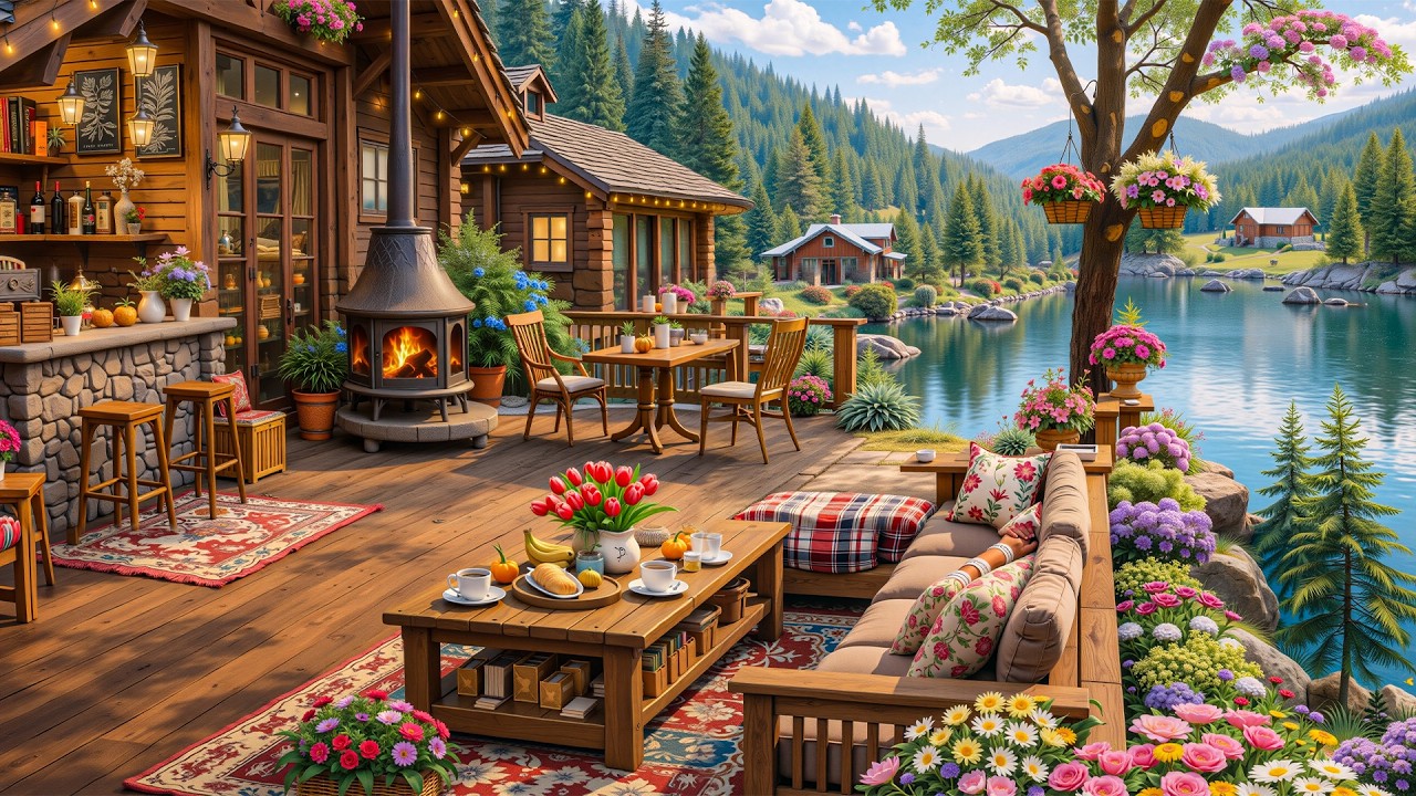 Cozy Morning Jazz ☕ Lakeside Coffee Ambience with Smooth Jazz for Positive Vibes Daily Mood Energy