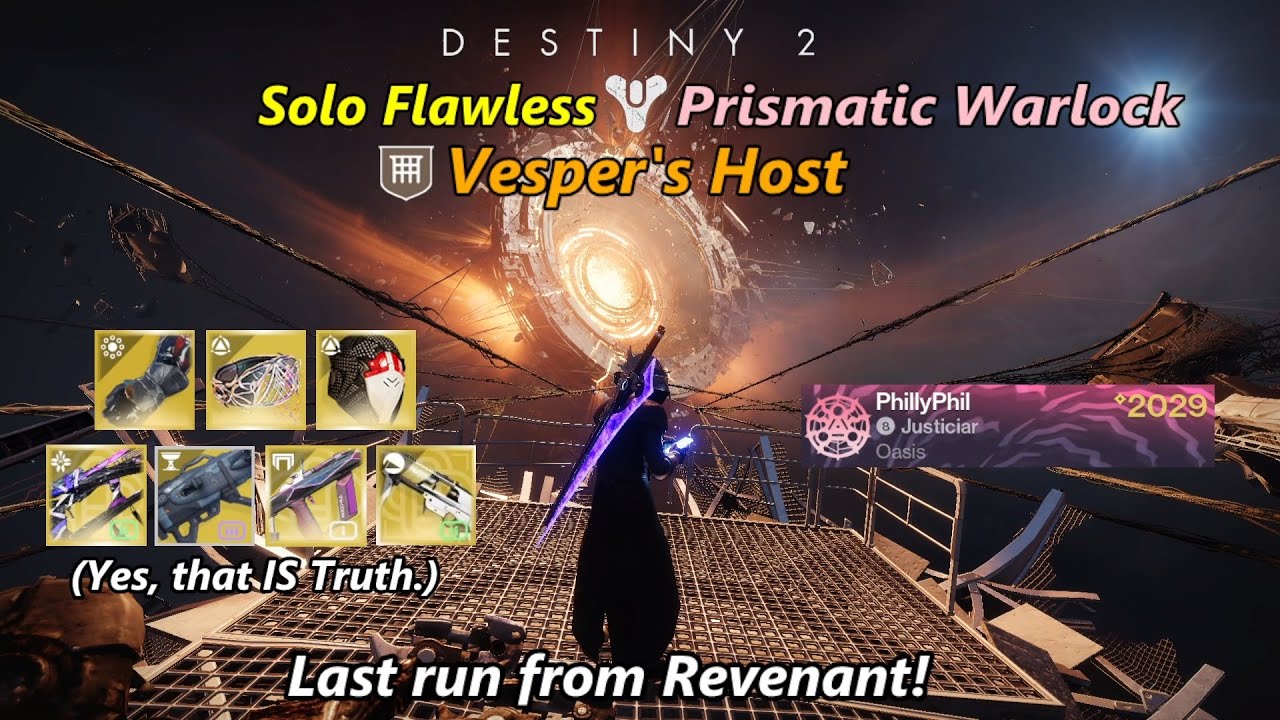 Vesper's Host Solo Flawless, Prismatic Warlock (Destiny 2, The Final Shape, Revenant)