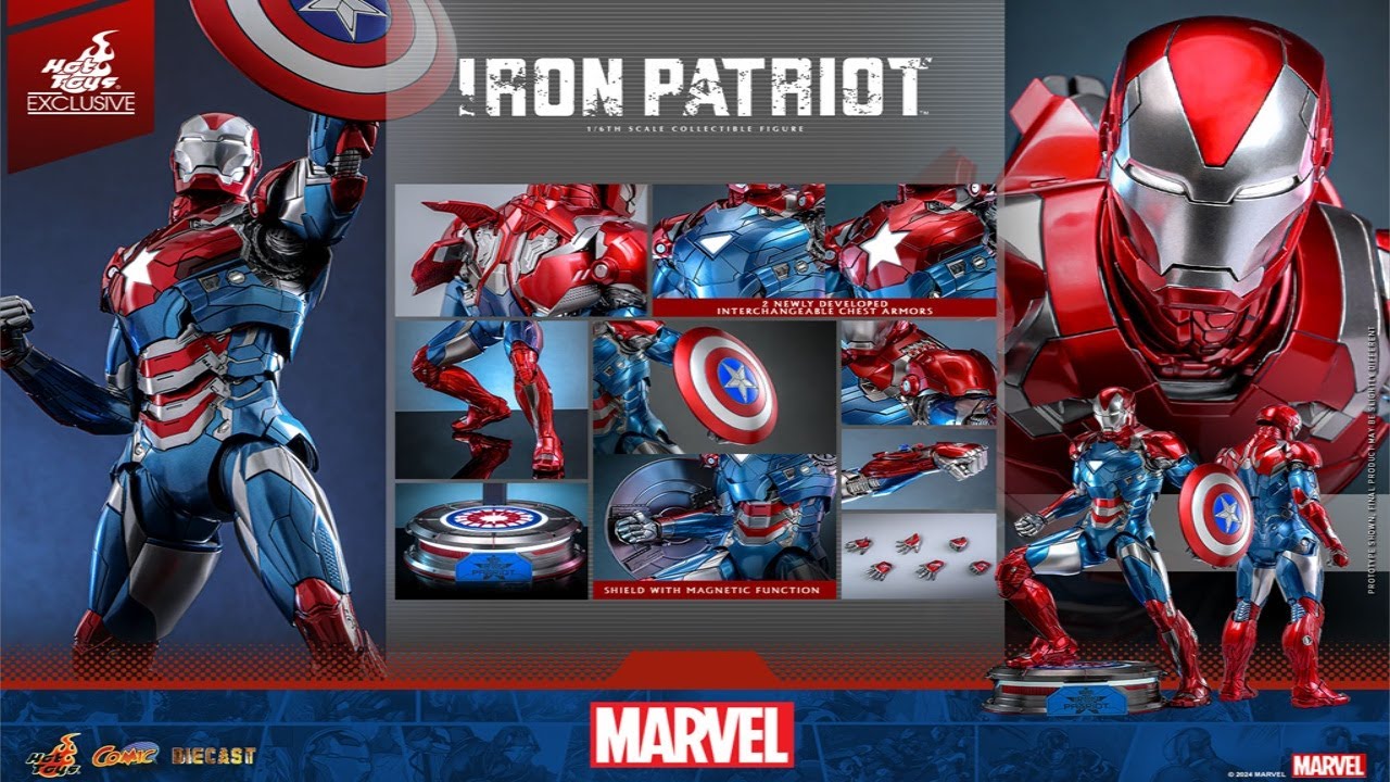A LOOK AT: Marvel Comics – Iron Patriot Figure by Hot Toys REVEAL