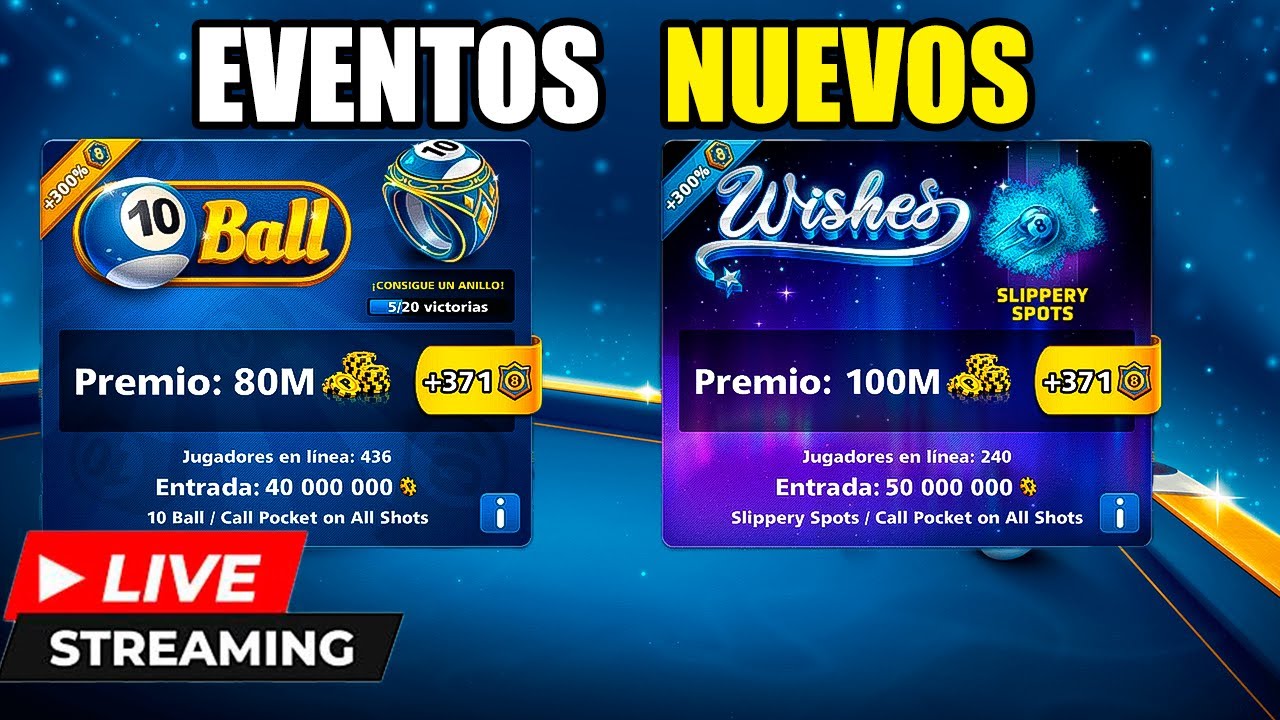 8 ball pool en vivo Eventos Nuevos #live #livestream #8bp #8ballpool #ball #pool