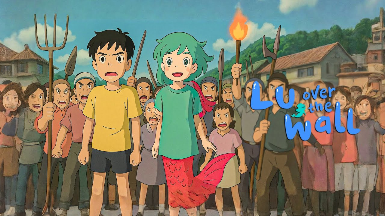 شاب صغير بيكتشف حوريه في البحر بتقدر تمشي وسط الناس | ملخص فيلم lu over the wall