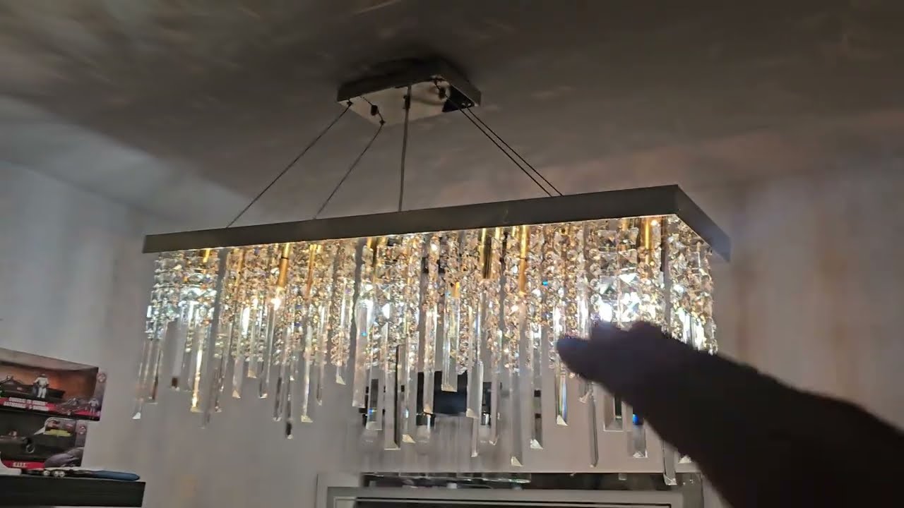 Modern Crystal Rectangle Chandelier Pendant Light