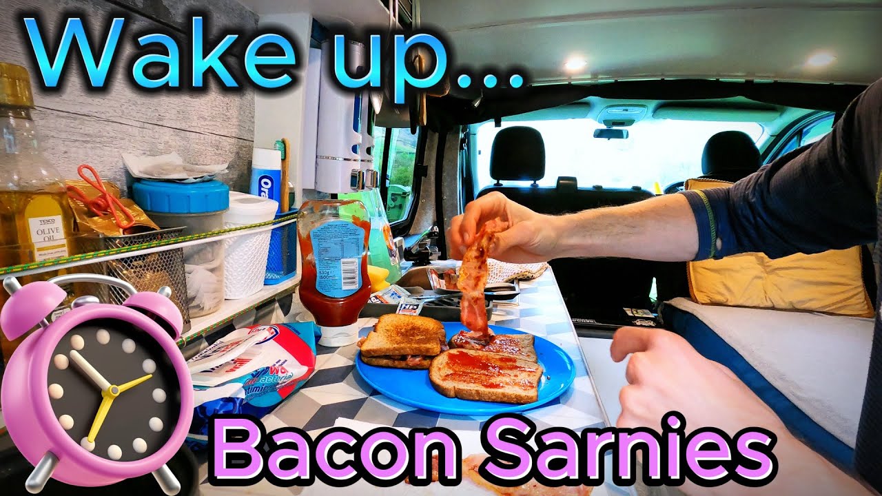 JD wakes up and shows you his set-up via a Bacon Sandwich in the new Campervan - The JD Way
