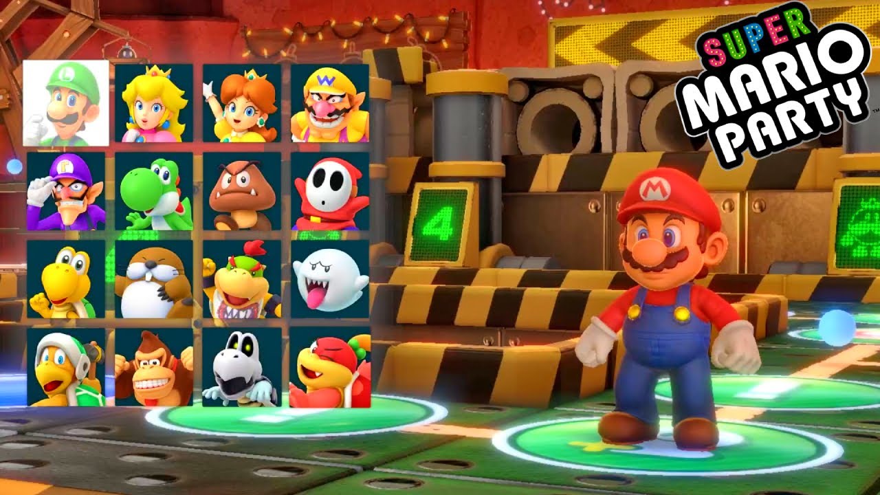 Super Mario Party - Bowser vs Rosalina vs Mario vs Diddy Kong - King Bob-omb's Powderkeg Mine