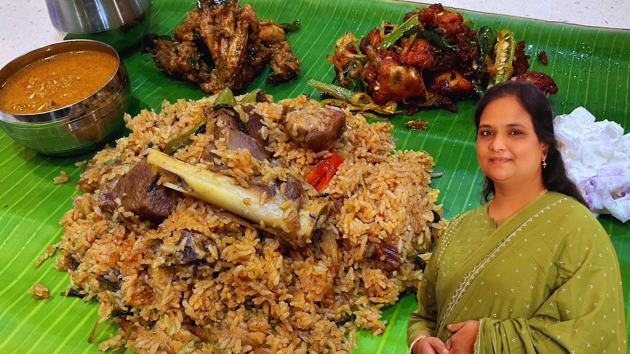 நம்ம வீட்டு ரம்ஜான் ஸ்பெஷல் விருந்து | 1 Kg Mutton Biryani | NonVeg Virunthu Recipe