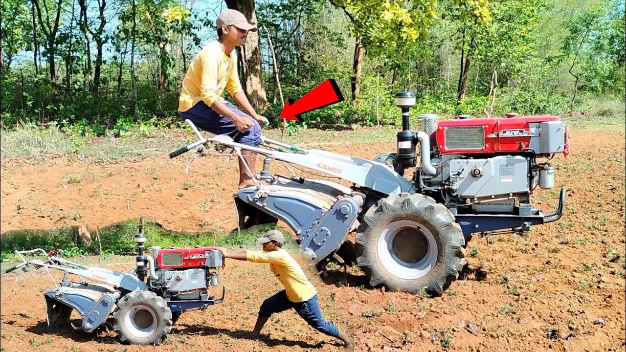 Day-1 Tilling work after changing engine oil || Using dry land tynes in my KAMCO KMB200 for tilling